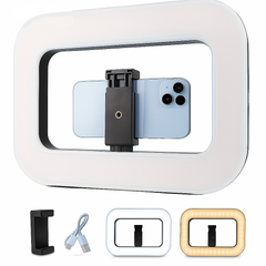 Luz de Relleno Móvil Recargable para Teléfono con Soporte Ajustable “🎁 Incluye TRIPODE gratis por tiempo limitado”